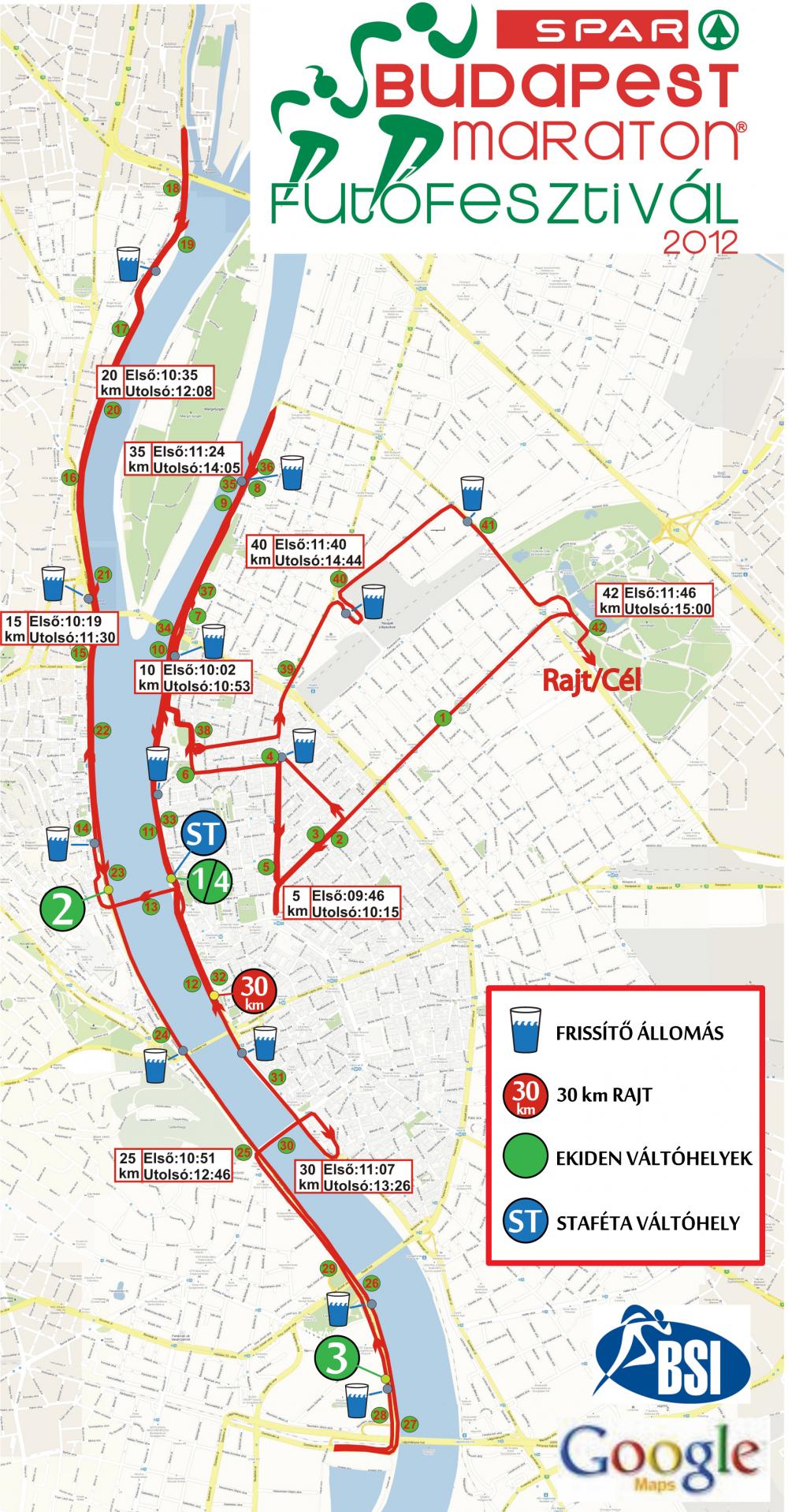 bp térkép utvonal 27. Spar Budapest Maraton   térkép   Futanet.hu bp térkép utvonal
