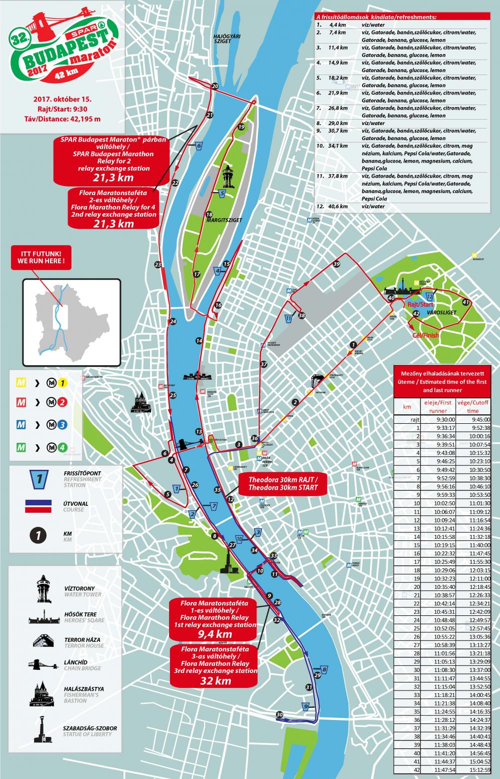 bp térkép útvonal 32. SPAR Budapest Maraton térkép   Futanet.hu bp térkép útvonal