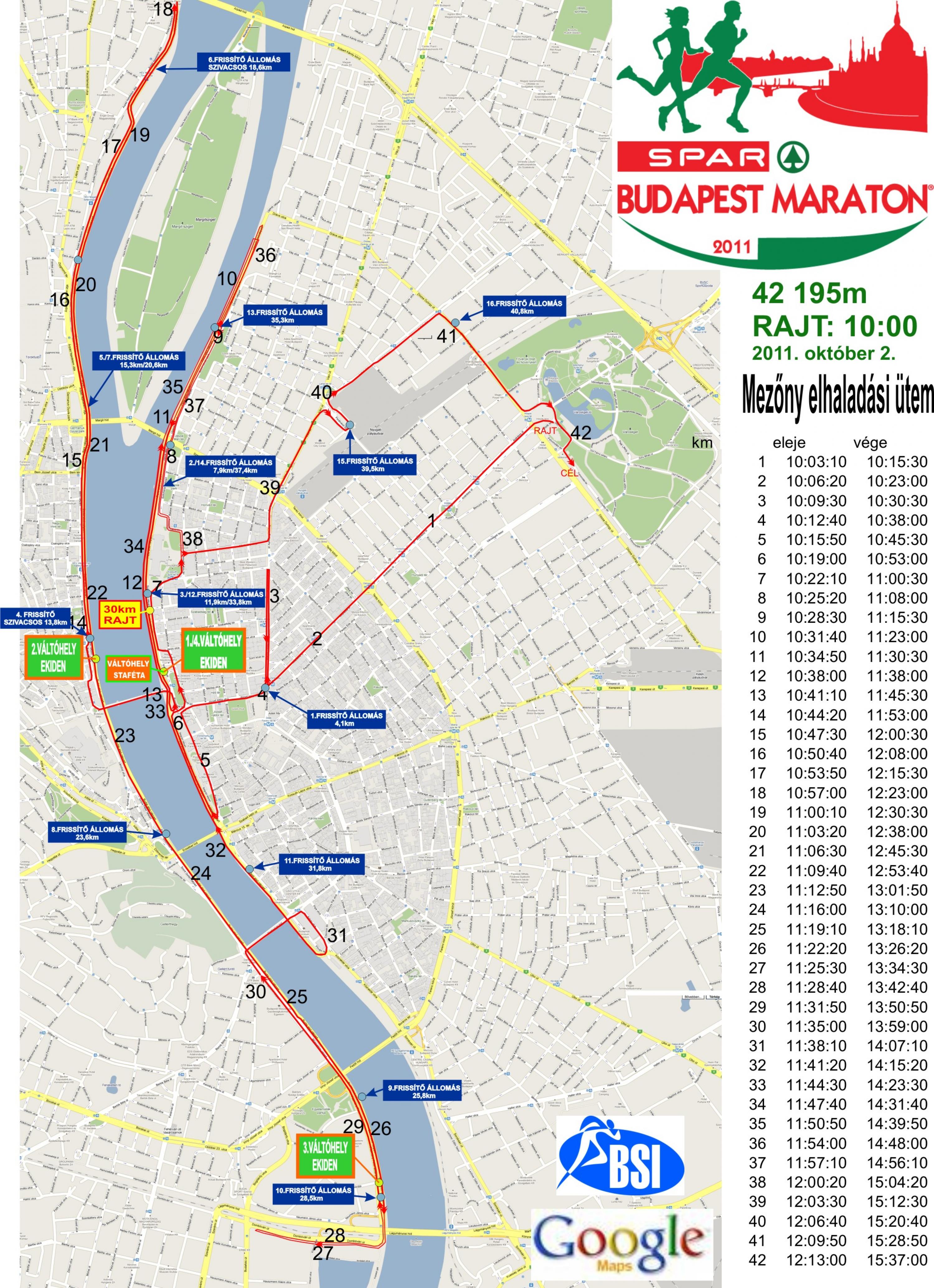 budapest útvonal térkép 27. Spar Budapest Maraton 30 km   térkép   Futanet.hu budapest útvonal térkép