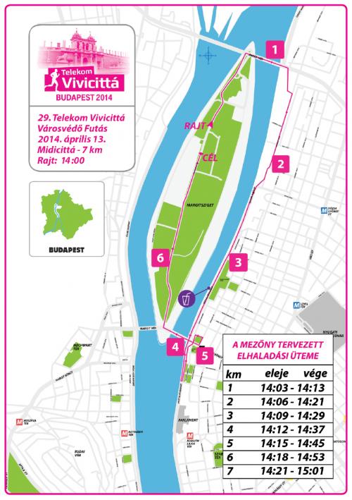 29. Telekom Vivicittá Városvédő Futás - Midicittá útvonal