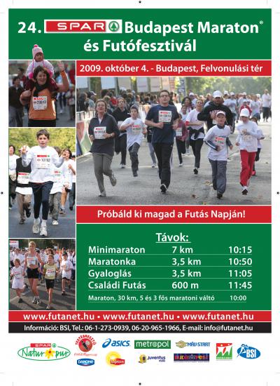 2009-es 24. SPAR Budapest Nemzetkzi Maraton s Futfesztivl plakt